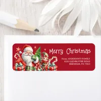 Christmas Red Return Address Label