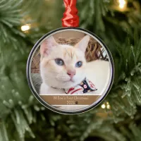 Personalized Photo Cat's First Christmas Metal Ornament