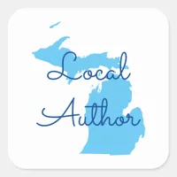 Custom Colors Michigan Local Author Square Sticker