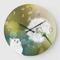 Dandelion and Cat Wall Clock