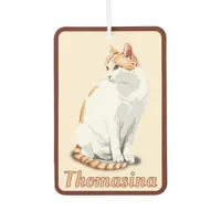 Orange and White Cat Personalized  Air Freshener