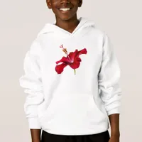 Red Hibiscus Flower Side View Hoodie