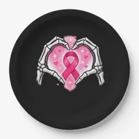 Skeleton Heart Ribbon Awareness Inspirational Desi Paper Plates