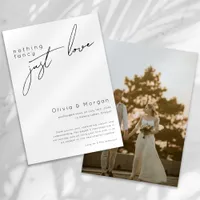 Nothing Fancy Just Love Script Photo Wedding Announcement