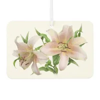 Pair of Pink Lilies Botanical Art Personalized  Air Freshener