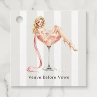 Veuve Before Vows Champagne Cocktail Bridal Shower Favor Tags