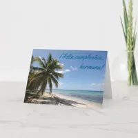 Feliz Cumpleanos Isla Saona Caribbean Beach Card