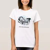 *~* STYLIST Scissors Hair Heart Aqua Dryer AP6  T-Shirt