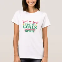 Just A Girl With Goals - Christmas Boss Lady  T-Shirt