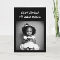 Coloring Page | Little Girl of Color Birthday Card
