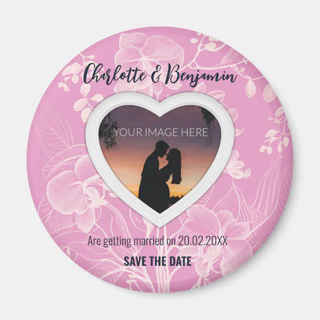 From the Pink Heart | Wedding | Save The Date Magnet