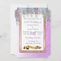 Purple Wisteria Floral Wedding Invitations