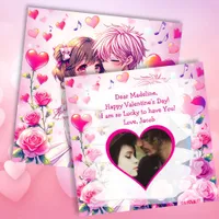 Cute Anime Couple | Personalized Valentine's Day Card