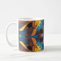 Radiant Mandala: Vibrant Symmetrical Fantasy Art Coffee Mug