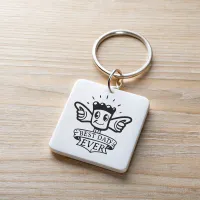 Funny Thumbs-Up Best Dad Ever Keychain