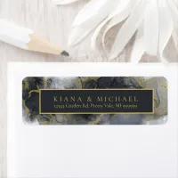 Moody Ink Charcoal Gold Abstract ID988 Label