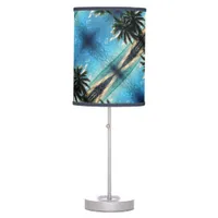 Caribbean Blue Digital Art tiled pattern Table Lamp