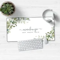 Elegant Eucalyptus Greenery Custom Desk Mat