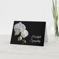 Orchid on Black Sympathy Card