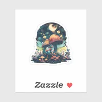 Cottagecore And Aesthetic Goblincore Mushroom Fair Sticker