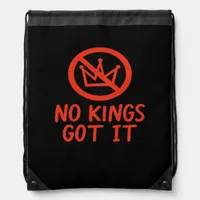 No Kings It Patriotic Style Drawstring Bag