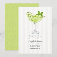 Cucumber Melon Martini Hamptons Bachelorette Party Invitation