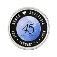 Elegant 45th Sapphire Wedding Anniversary Lapel Pin