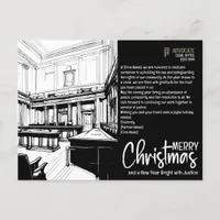 Elegant Judicial Greetings: Justice and Cheer Holiday Postcard