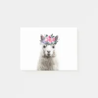 Alpaca with Flowers Post-it Notes