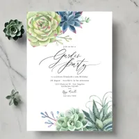 Modern Succulent Greenery Garden Party Invitation