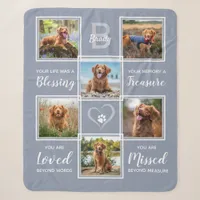 Pet Dog Memorial Photo Collage Sherpa Blanket