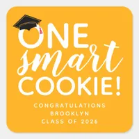 One Smart Cookie Graduation Favor Square Sticker