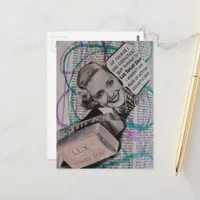 Beautiful Woman Toilet Soap Collage Postcard