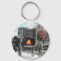 Autumn Amish Buggy Keychain