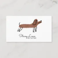 Cute Cartoon Sausage Dogs Pet Sitter | Dog Walker  Business Card