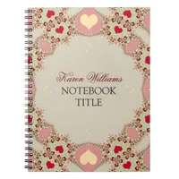 Red Love Hearts Pastel Lace Notebook