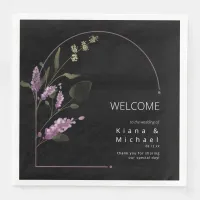 Sweet Floral Arch Wedding Welcome Lilac ID998 Paper Dinner Napkins