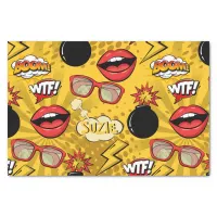 The Bomb Retro Lips Red/Gold ID553 Tissue Paper