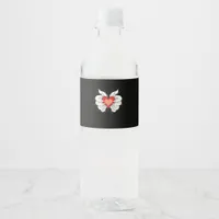 Skeleton Hands Heart Classic Water Bottle Label