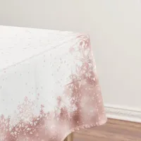 Snow Border and Wreath Lg Rose Gold/Any ID708 Tablecloth