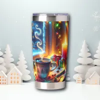 Hot Chocolate in a Christmas Window Insulated Tumbler