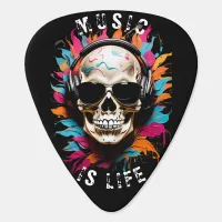 Cute funny musical skull  guitar pick