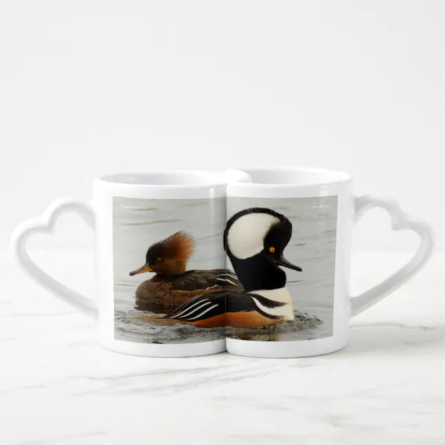 Stunning Hooded Merganser Ducks at the Pond Coffee Mug Set