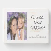 Mother white photo wooden box sign