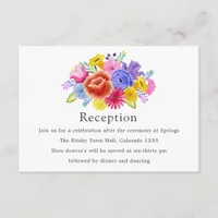 Watercolor Floral Mexican Fiesta Wedding Reception Enclosure Card