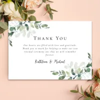 Simple Eucalyptus Vow Renewal  Thank You Card