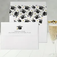 Elegant Black and White Graduation Envelope