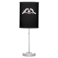 Skeleton Hands Heart Funny Table Lamp