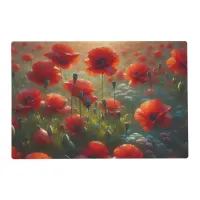 Pretty Red Poppy Field on a Summer Day Placemat