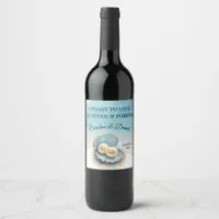 Beach Wedding Pearls Shell Elegant Ocean Theme  Gi Wine Label